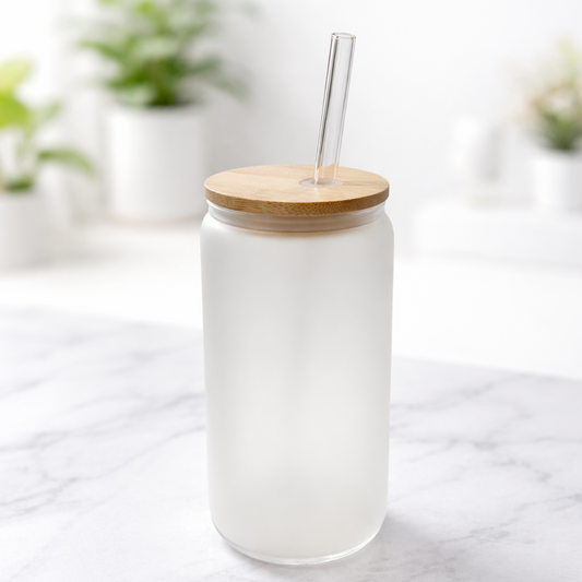 16 oz Frosted Glass Tumbler with any design