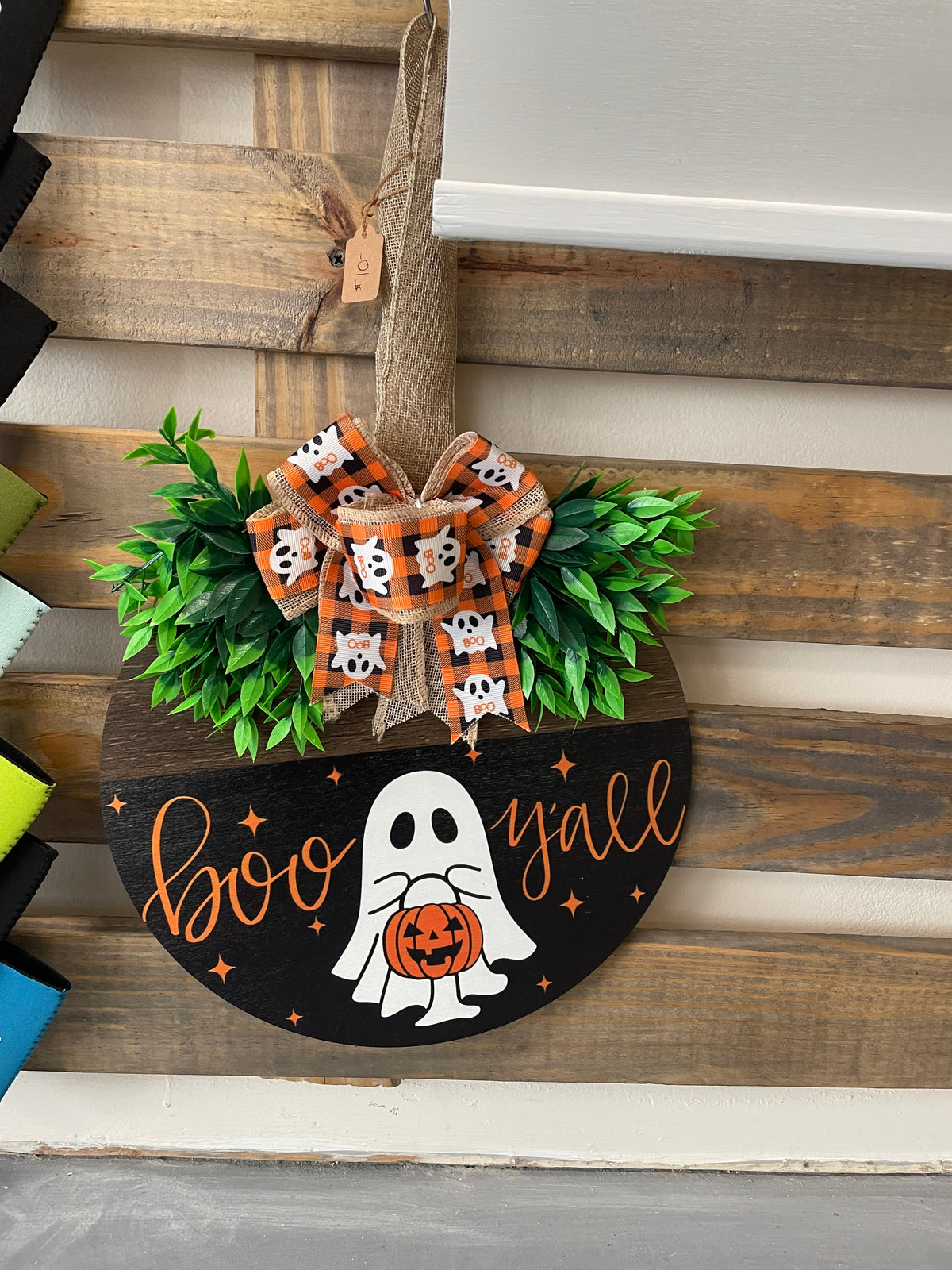 Boo Ya'll Halloween Ghost Door Sign