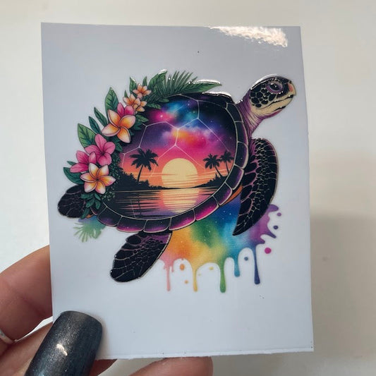 Coastal Sea Turtle Sticker UV DTF